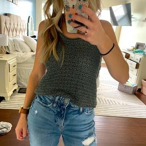 American Eagle knit green tank top